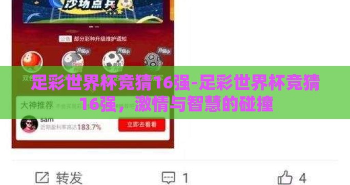 足彩世界杯竞猜16强-足彩世界杯竞猜16强，激情与智慧的碰撞