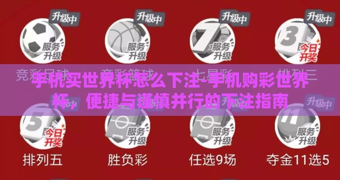 手机买世界杯怎么下注-手机购彩世界杯，便捷与谨慎并行的下注指南