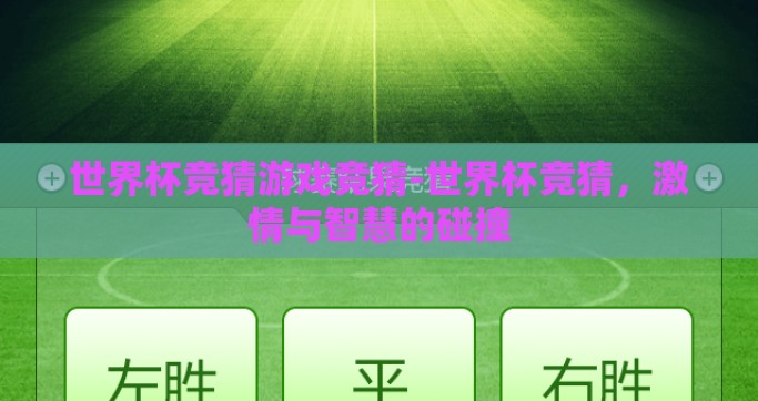 世界杯竞猜游戏竞猜-世界杯竞猜，激情与智慧的碰撞