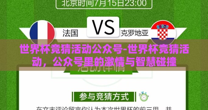 世界杯竞猜活动公众号-世界杯竞猜活动，公众号里的激情与智慧碰撞
