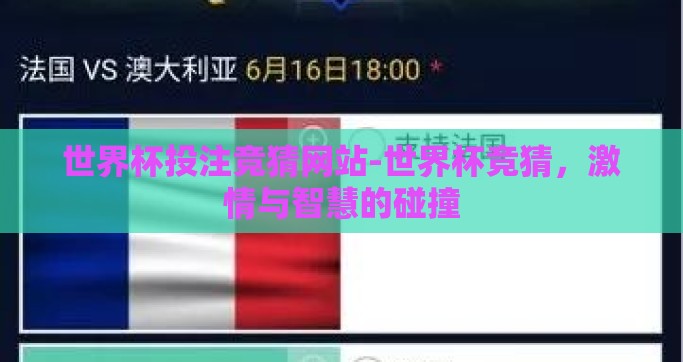 世界杯投注竞猜网站-世界杯竞猜，激情与智慧的碰撞