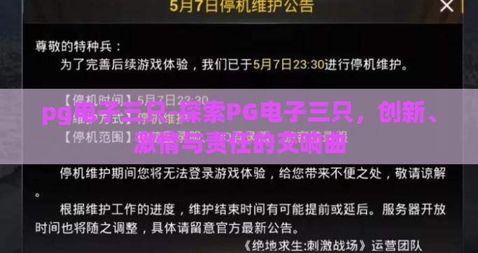 pg电子三只-探索PG电子三只，创新、激情与责任的交响曲