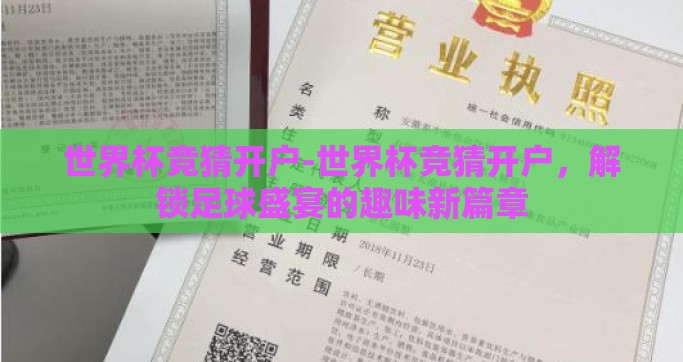 世界杯竞猜开户-世界杯竞猜开户，解锁足球盛宴的趣味新篇章