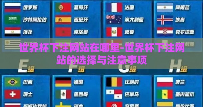 世界杯下注网站在哪里-世界杯下注网站的选择与注意事项