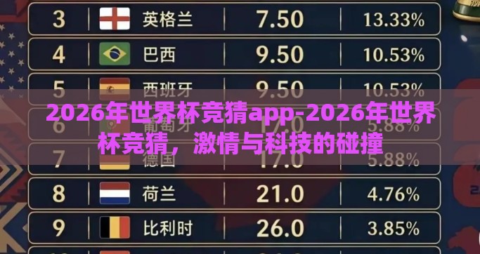 2026年世界杯竞猜app-2026年世界杯竞猜，激情与科技的碰撞