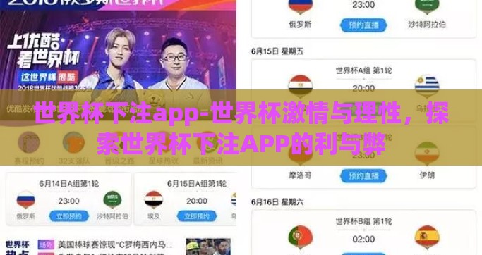 世界杯下注app-世界杯激情与理性，探索世界杯下注APP的利与弊