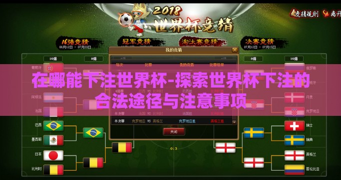 在哪能下注世界杯-探索世界杯下注的合法途径与注意事项