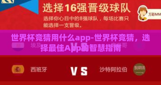 世界杯竞猜用什么app-世界杯竞猜，选择最佳App的智慧指南